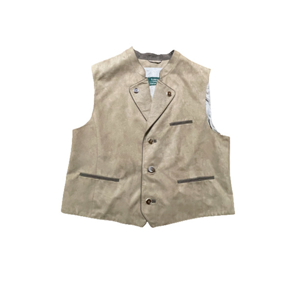 H. Moser Salzburg Suede Leather Waistcoat Vest Austria Brown Size 56/XL Men MINT - Picture 1 of 9